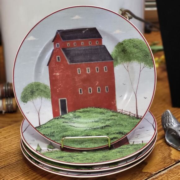 Warren Kimble Collectible Barn Plates Set of 4 Farmhouse Decor Decorative Plates - Picture 2 of 7